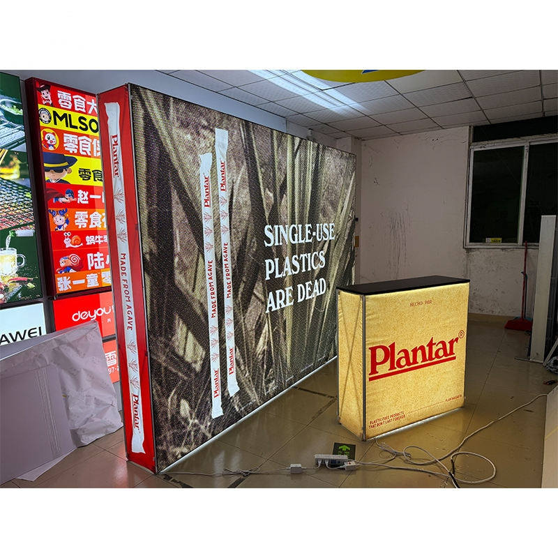 Custom Advertising Promotion Fabric Aluminum Backdrop Expo Booth Backlit Exhibition Pop Up Lightbox