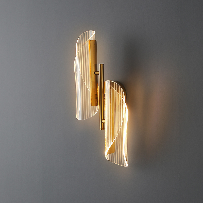 Modern LED Wall Lamp for Living Dining Room Decoration Bedroom Bedside Gold Clear Wall  Creative Aisle Corridor Wall Light