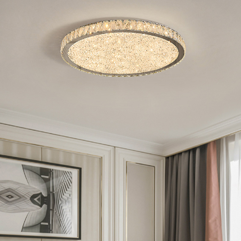 Led Crystal Ceiling Round light simple modern bedroom room living room Lustre ultra-thin ceiling light