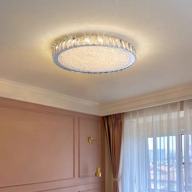 Led Crystal Ceiling Round light simple modern bedroom room living room Lustre ultra-thin ceiling light