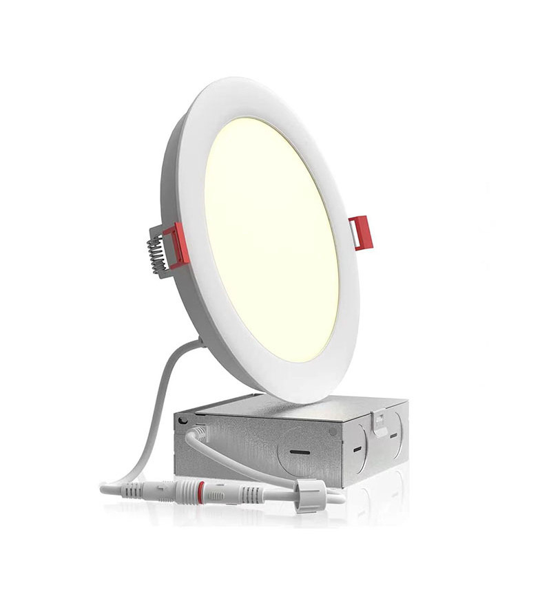 6 Inch 5CCT Slim LED Recessed Ceiling Light with Junction Box 2700K/3000K/3500K/4000K/5000K Optional 12W Eqv 110W