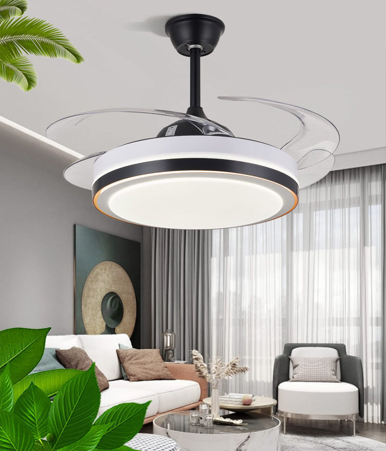 Modern 42inch flush mount led fan light for indoor kitchen bedroom electric ceiling fan with light 220v sale