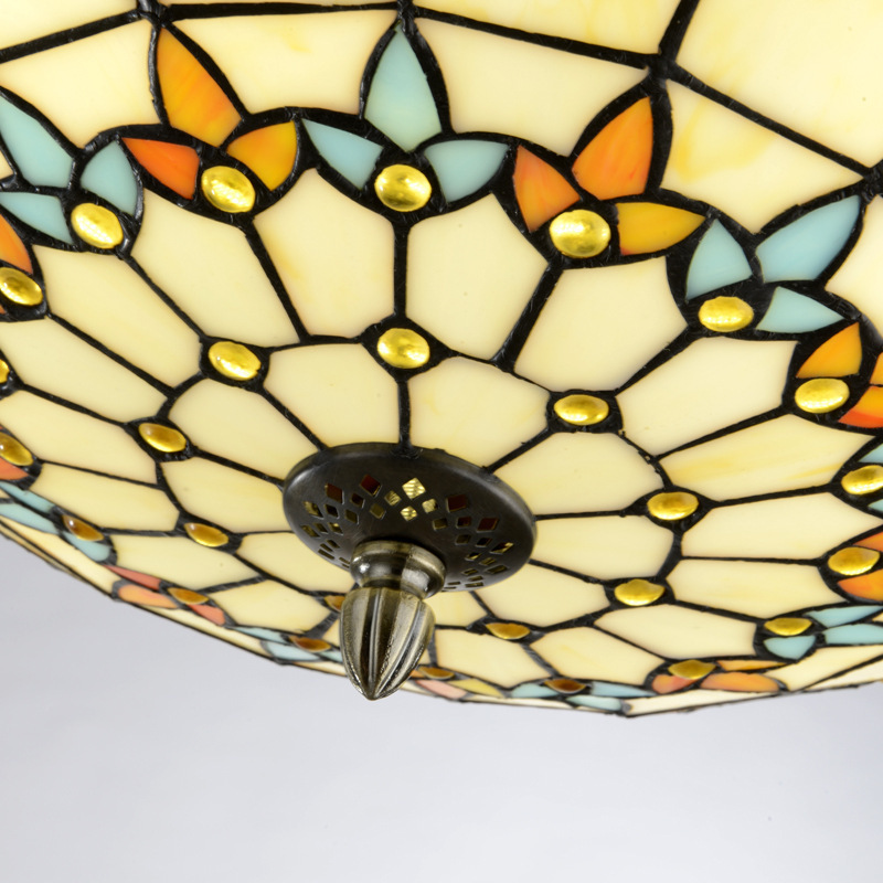 Tiffany Sunflower Style Night Accent Lamps Stained Glass Price Fan with Light Panel Modern Led Ceiling Lights