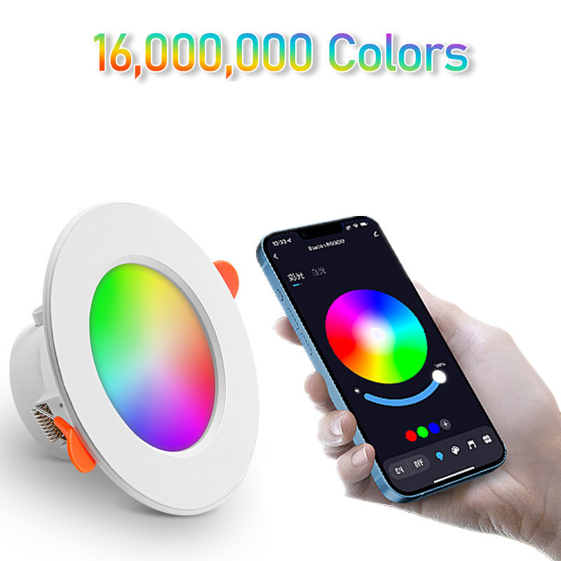 WiFi Remote APP Alexa Voice Control Smart Spot Light Led indoor RGB Dimming Multicolor LED Recessed Downlight Lights