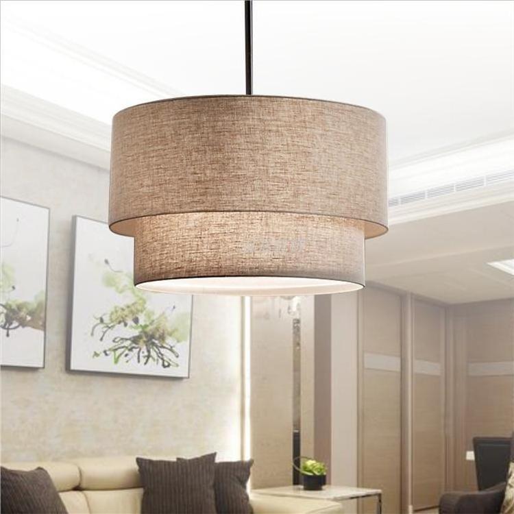 Modern Minimalist Pastoral Style Creative Pendant Light Fabric Lamp Living Room Bedroom Study Dining Room Linen Cloth Chandelier