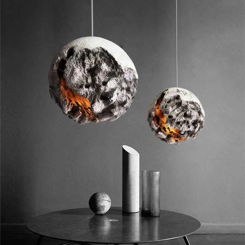 Nordic bedside moon hanging lamp ceiling light hotel home decorative chandelier restaurant modern planet led pendant light