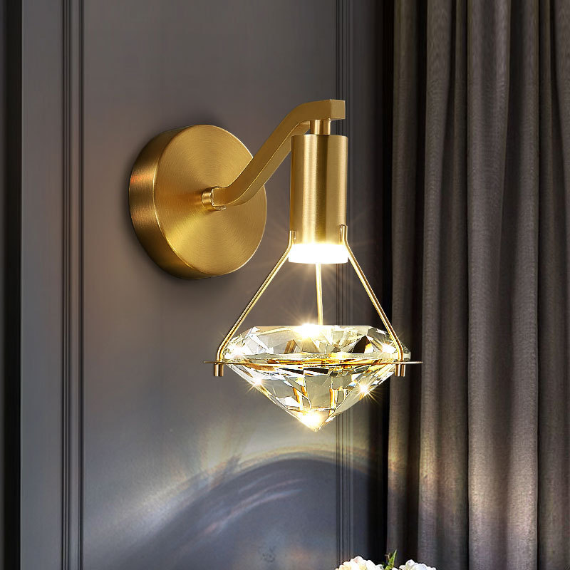 Modern Golden Crystal Wall Lamp Luxury Wall Sconce for Hall Decoration LED Decoration Bracket Light for bedroom