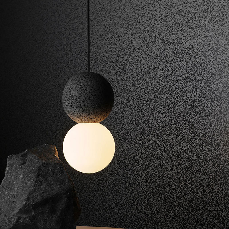 Globe Ball Moon Cement Designer Pendant Lighting Cafe Bar Restaurant Bedside Lamp LOFT Industrial Round Hanging Light