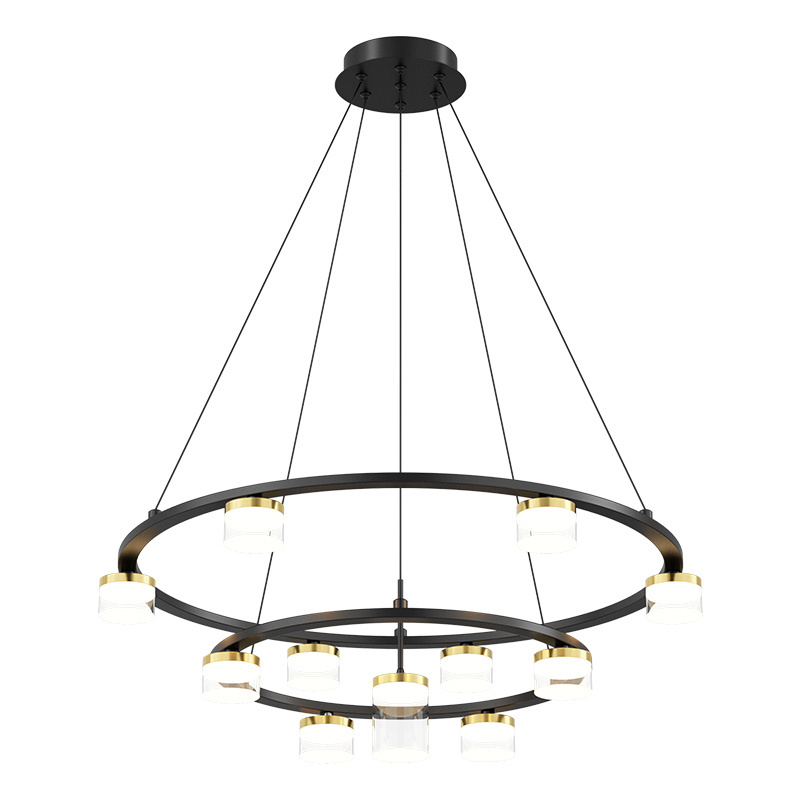 Nordic living room luxury dining room bedroom showroom golden round ring light chandelier