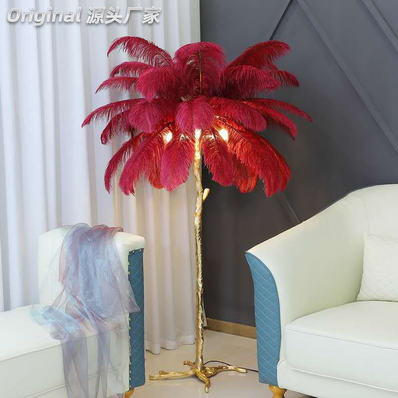 NEW Modern LED Lighting Ostrich Home Hotel Decorative Tree Copper Nordic Floor Stand Light Lamp 2023