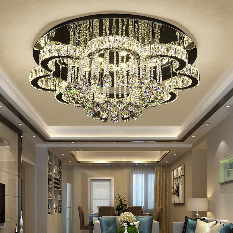 living room led chandelier crystal lights for ceiling lamp modern decoration hanging light india