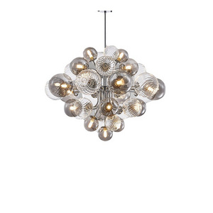 Nordic Luxury Glass Bubble Chandelier Magic ball light fixture with smoked and clear glass