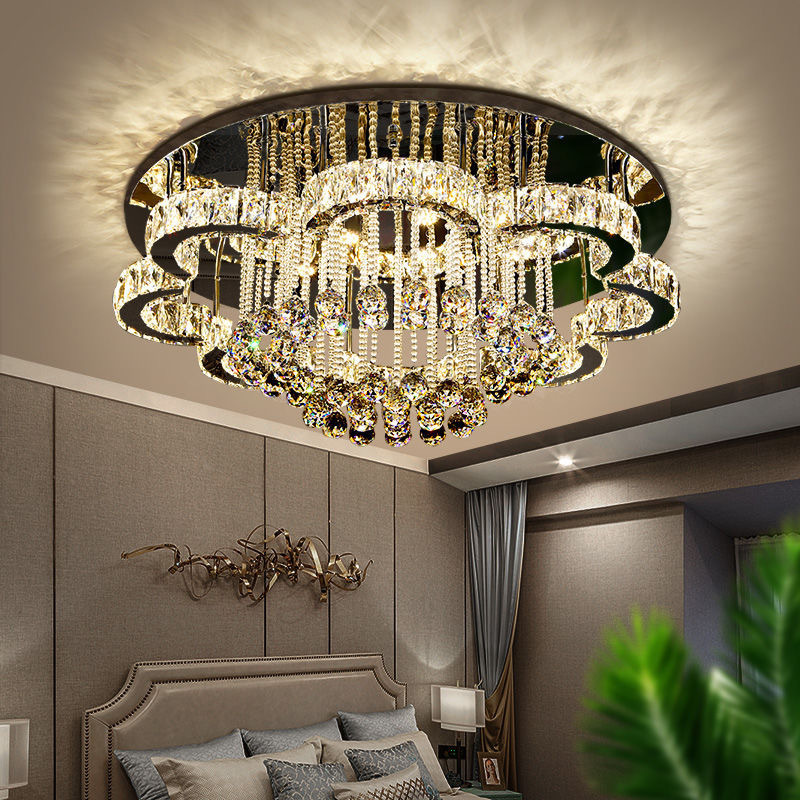 living room led chandelier crystal lights for ceiling lamp modern decoration hanging light india