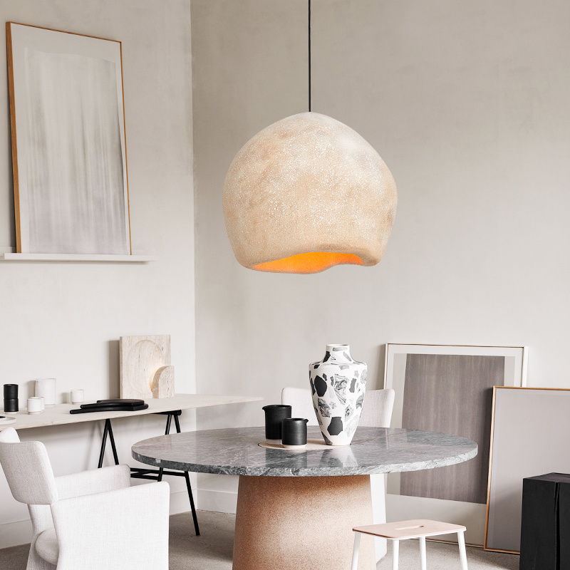 Nordic Minimalist Retro Cement Pendant Light for Restaurant Dining Room Coffee Hall Lighting Fixture