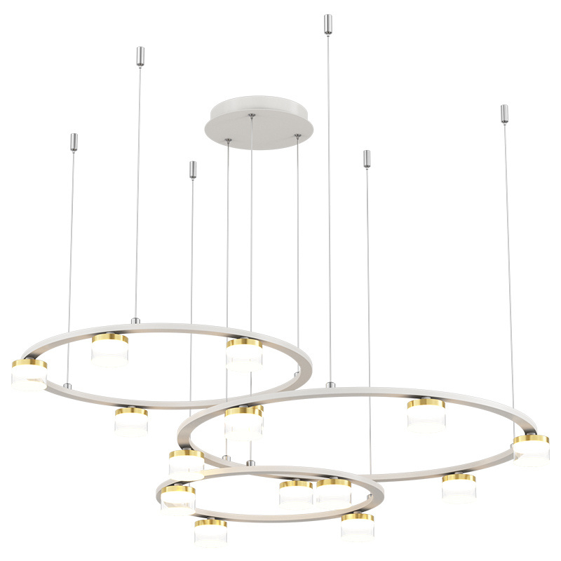 Nordic living room luxury dining room bedroom showroom golden round ring light chandelier