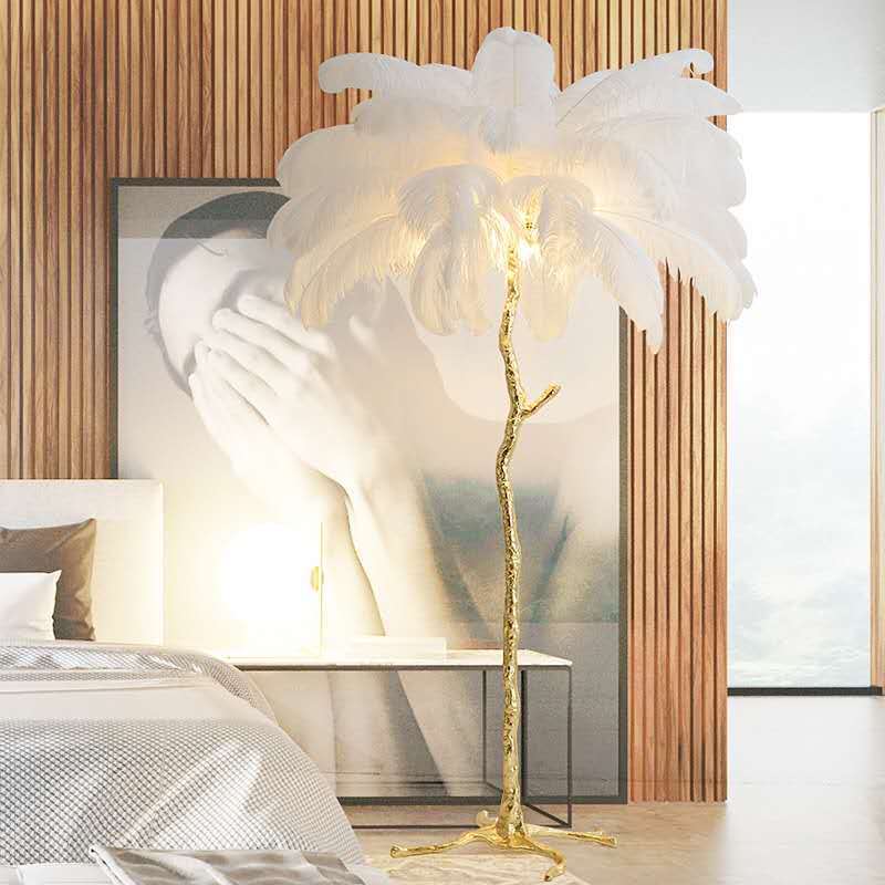 NEW Modern LED Lighting Ostrich Home Hotel Decorative Tree Copper Nordic Floor Stand Light Lamp 2023