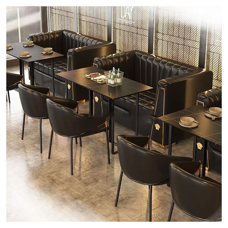 Restaurant leather booth seating chairs modern cafe furniture chair sofa set furniture lounge furniture OEM booth seating  set