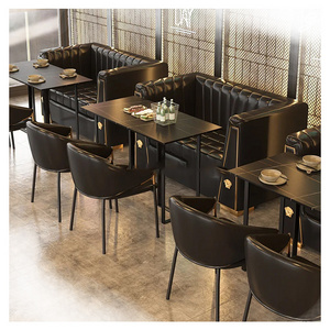 Restaurant leather booth seating chairs modern cafe furniture chair sofa set furniture lounge furniture OEM booth seating  set