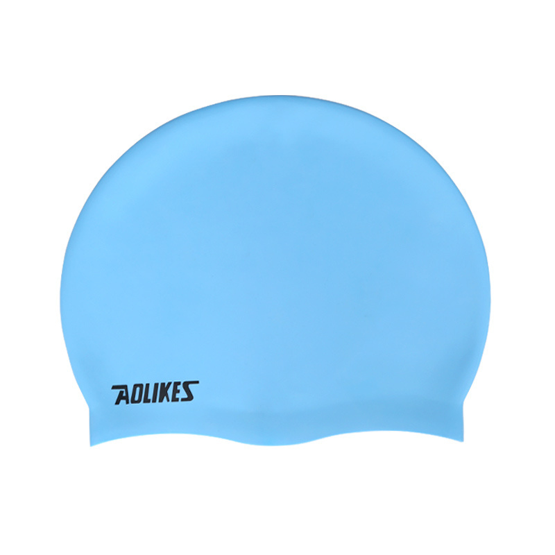 Aolikes High Quality Custom Logo Printed Suitable Seamless Hat Silicone Adult Color Swim Cap ilicone latex swim cap