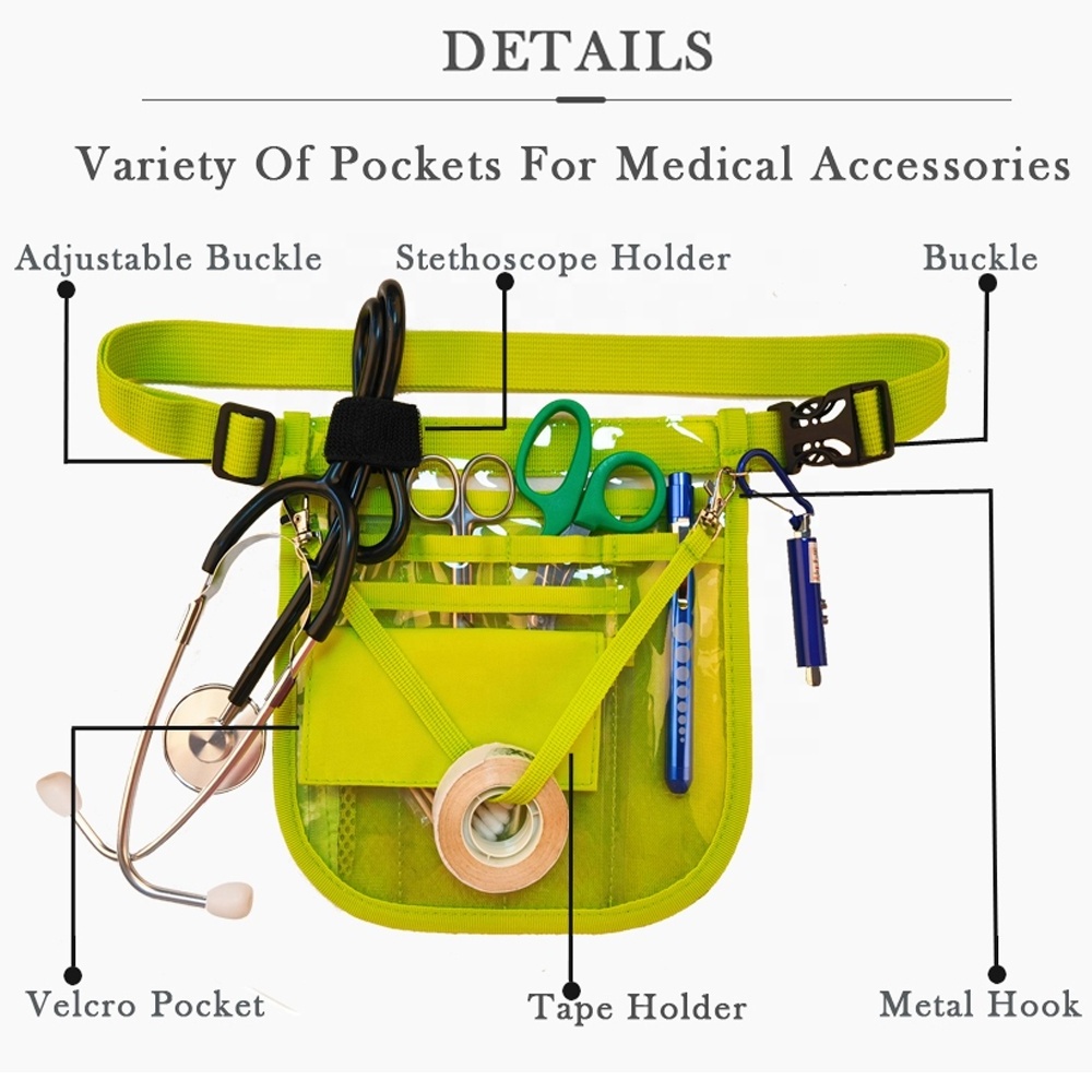 Wholesale Practical PVC Clear Medical Fanny Pack Nurse Organizer Bag with Functional Pockets for Men Women