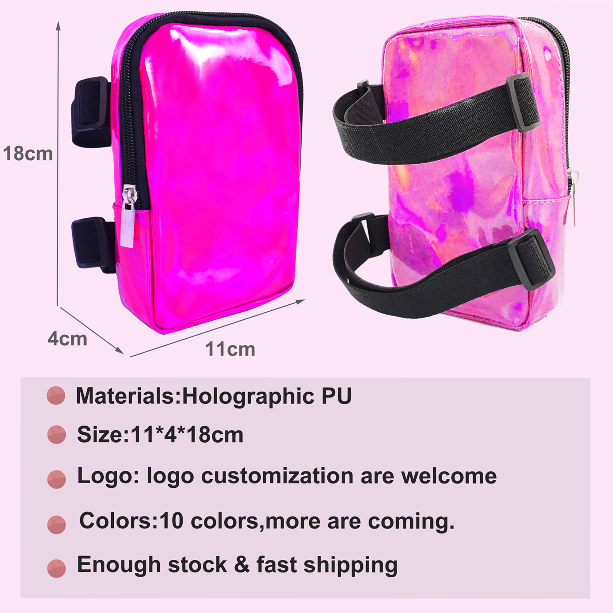 Holographic Carnival Leg Bag Women Thigh Bag Phone Thigh Bags  Carnival Hiking Travel Fanny Pack with Adjustable Strap for Women