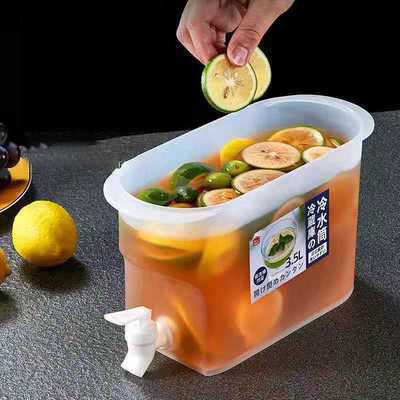 3.5L Refrigerator Lemonade Water Kettle Fruit Teapot Desktop Container Cold Juice Drink Dispenser With Tap