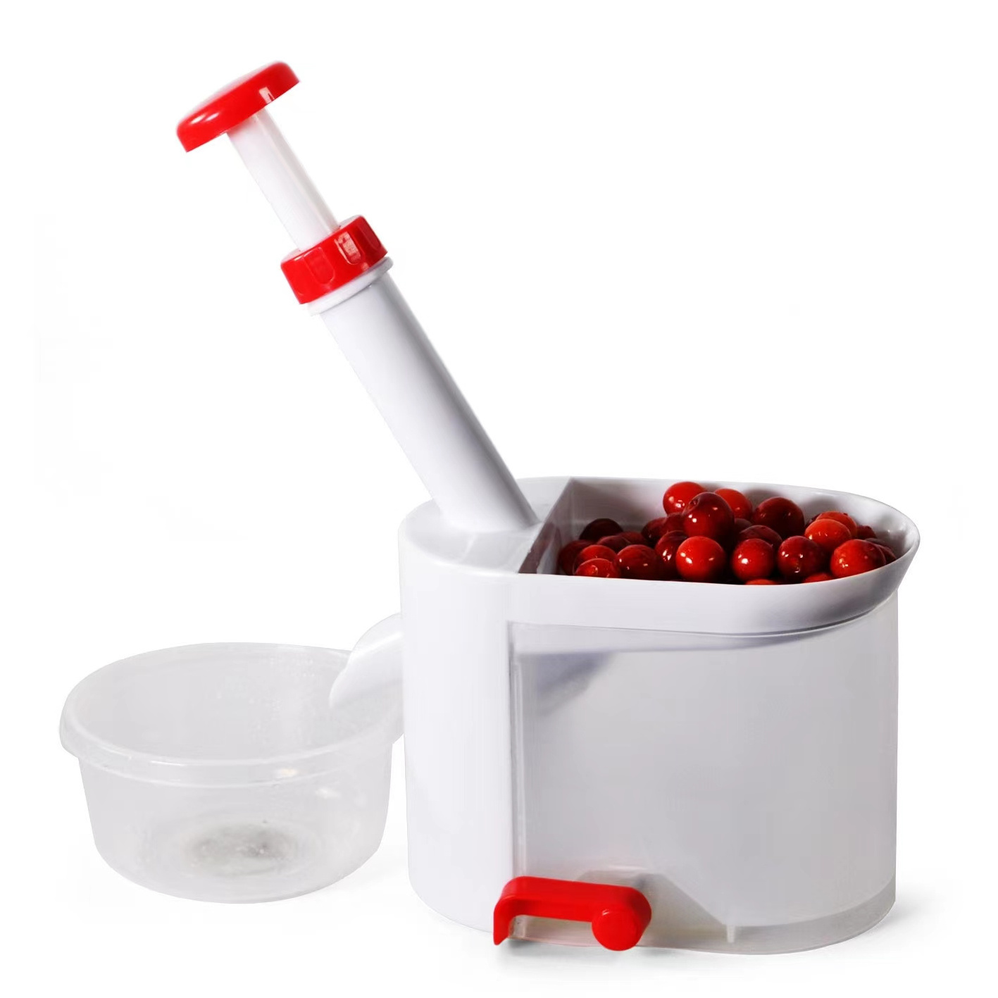 Multifunctional Custom Olive and Cherry Pitter Seed Remover Machine Cherries Corer Remover With Container Kitchen Gadgets Tool