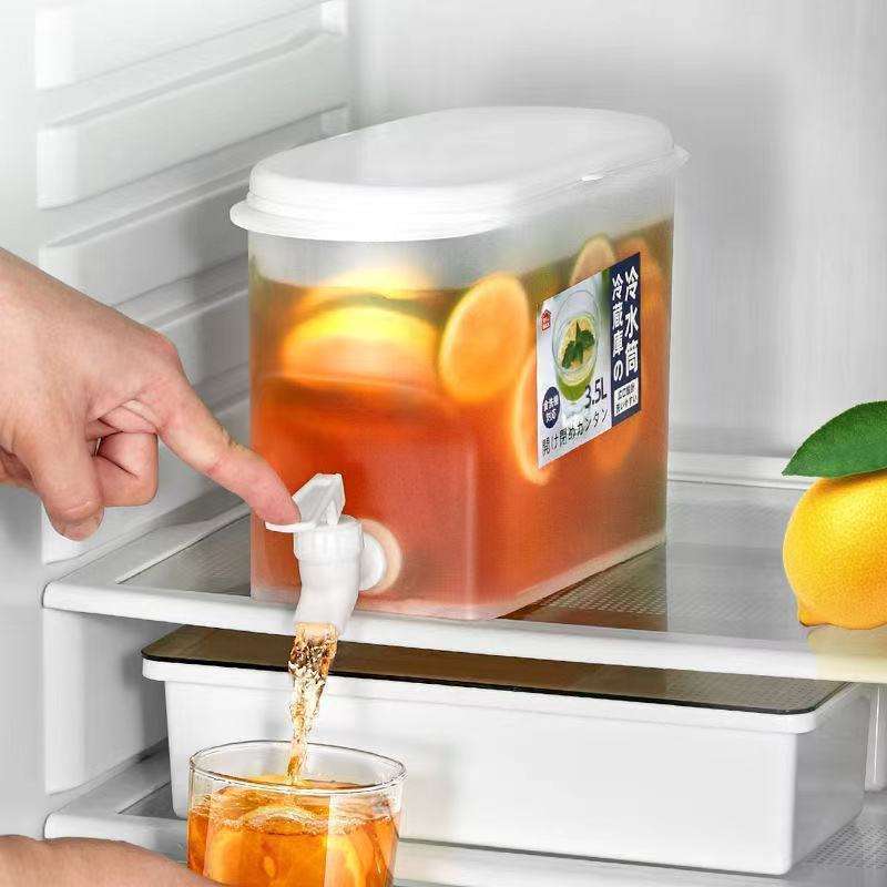 3.5L Refrigerator Lemonade Water Kettle Fruit Teapot Desktop Container Cold Juice Drink Dispenser With Tap