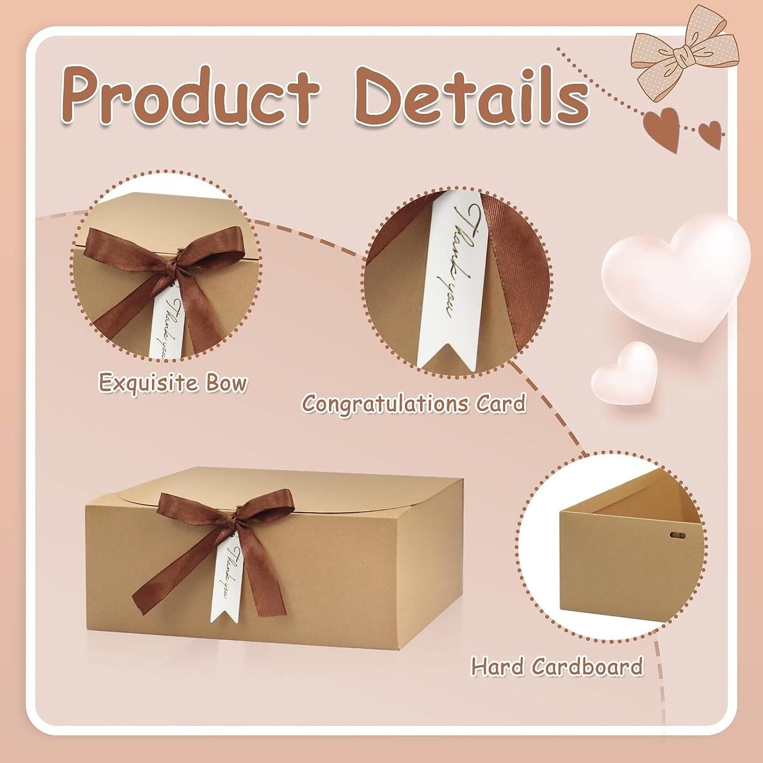 Custom Logo Eye Cream Gift Boxes with Lids Large White Paper Present Box Bridesmaid Proposal Box with Ribbon Thank You Card