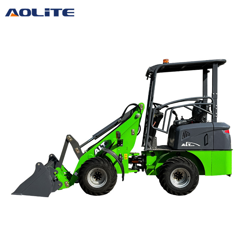 AOLITE 606 small compact electric farm wheel loader 600kg wheeled articulated mini front end electric loader pala cargadora