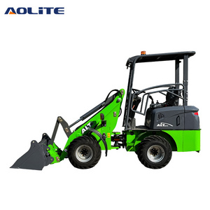 AOLITE 606 small compact electric farm wheel loader 600kg wheeled articulated mini front end electric loader pala cargadora