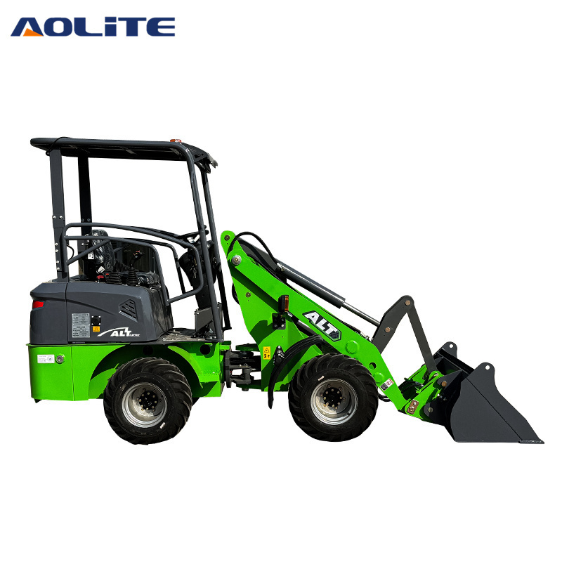 AOLITE 606 small compact electric farm wheel loader 600kg wheeled articulated mini front end electric loader pala cargadora