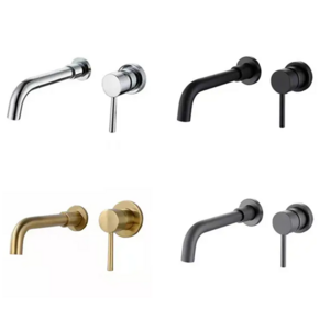 Brushed European Hot Cold Water Brass Taps Black Wall Mounted Rose Gold Black Faucets For Bathroom Basin Mixer Faucet Tap