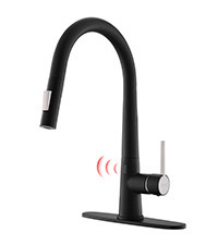 Black Touchless Kitchen Faucet Motion Sensor Kitchen Faucets with Pull Down Sprayer Single Handle Kitchen Sink Faucet