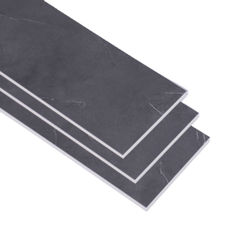 AOLONG Interior Exterior Impermeable Cristal Negro Lujo Vinilo 3.7mm 4mm 5mm SPC Pisos de plastico SPC Vinyl Flooring