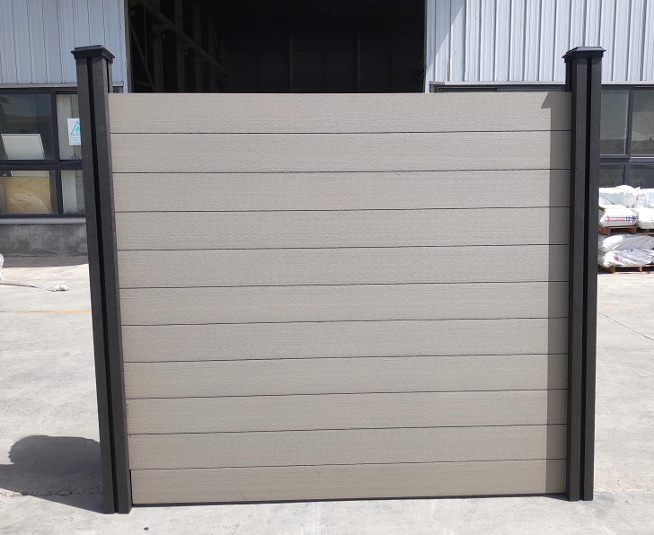 wholesale aluminum post outdoor wpc fence panels black wood plastic composite fence boards DIY prefab wpc fences