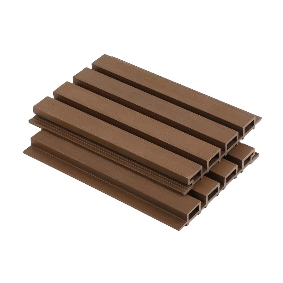 co-extrusion wood plastic composite pvc fluted panel outdoor slat fluted wpc wall panel