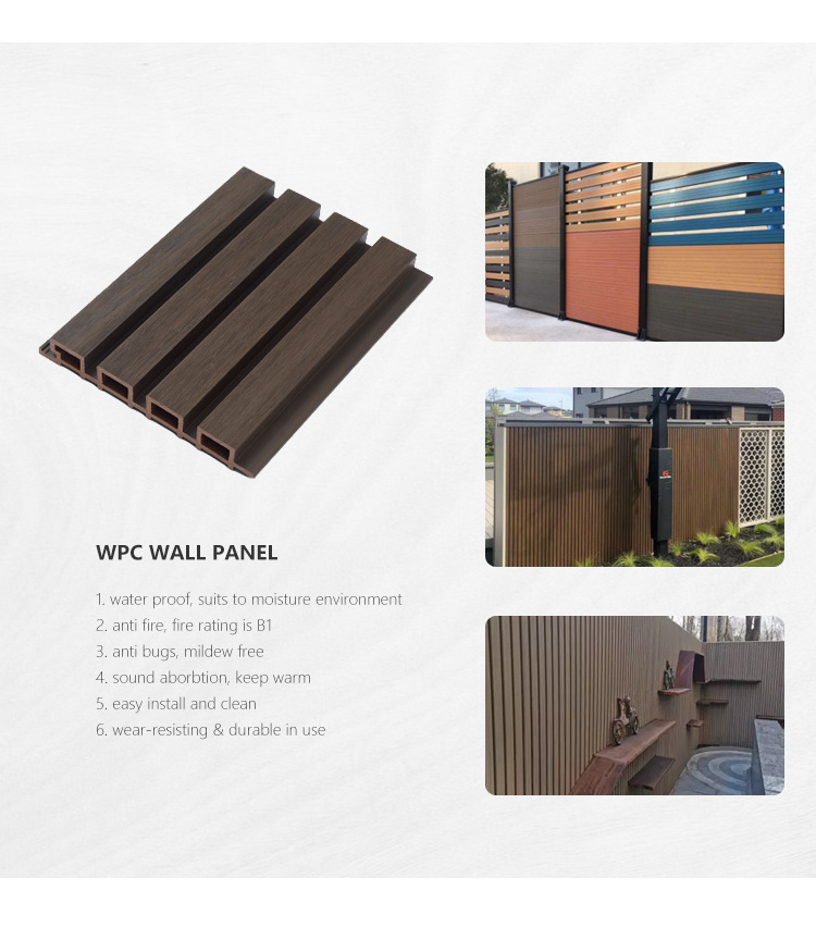 co-extrusion wood plastic composite pvc fluted panel outdoor slat ...