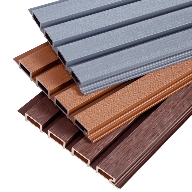 co-extrusion wood plastic composite pvc fluted panel outdoor slat fluted wpc wall panel