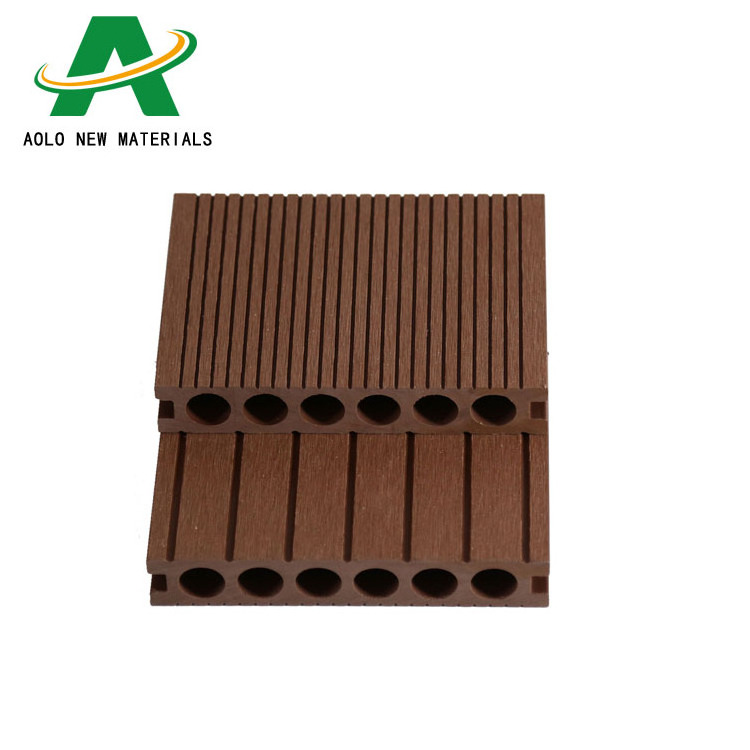 2024 Popular WPC Composite Decking Garden Swimming Pool Waterproof Outdoor Terrasse Tiles Smooth Finish Board Hole Floor