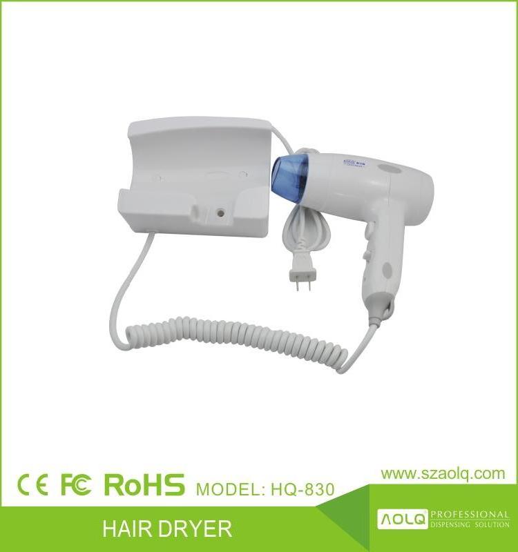 Hotel Wall Mounted Hair Dryer Material 1200W Hair Dryer Hanging Hair Dryer Foldable White 1000W Concentrator with ABS 1000 W