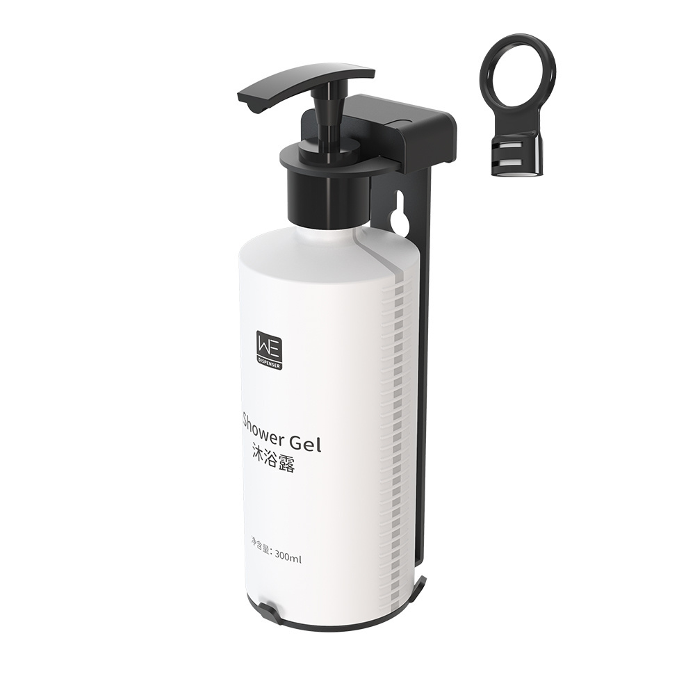 Hotel shampoo and soap dispensers stainless steel bracket with magnetic key lock customizable upon bottles