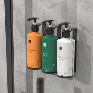 304 Stainless Steel Soap Dispenser with 3 PCS Lockable Black Bathroom Modern Shampoo and Conditioner Bottles Holder