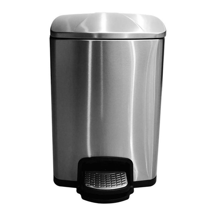 12L/15L/21L/30L Hotel Bathroom & Kitchen Foot Pedal Rubbish Can Dustbin Stainless Steel Recycle Waste Bin Garbage Can Trash Bin