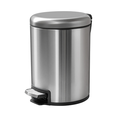 5L Bathroom Garbage Can Foot Pedal Stainless Steel Step Trash Bin for Bedroom Toilet, Kitchen, Waste Basket w