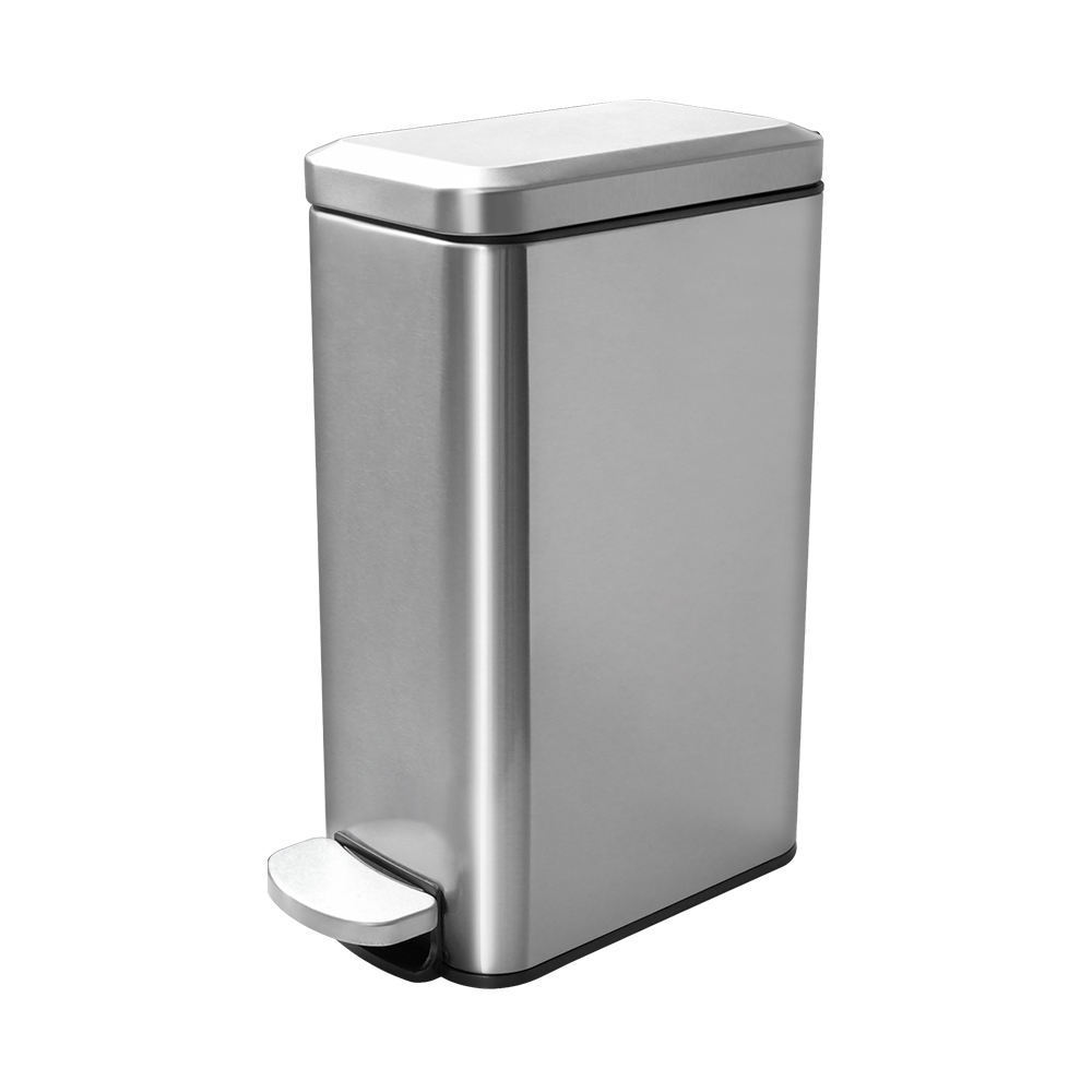 Metal Floor Standing Stainless Steel Trash Bin 6L 10L 15L 18L Bin Stainless Steel Foot Operated Pedal Small Trash Can Dust Bin