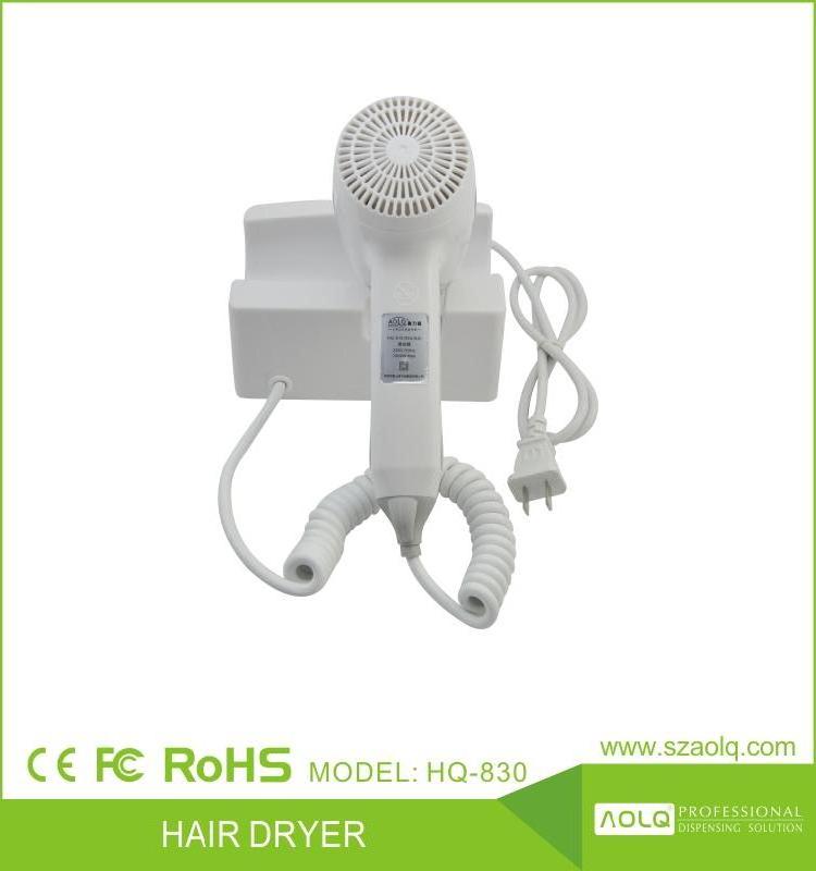 Hotel Wall Mounted Hair Dryer Material 1200W Hair Dryer Hanging Hair Dryer Foldable White 1000W Concentrator with ABS 1000 W