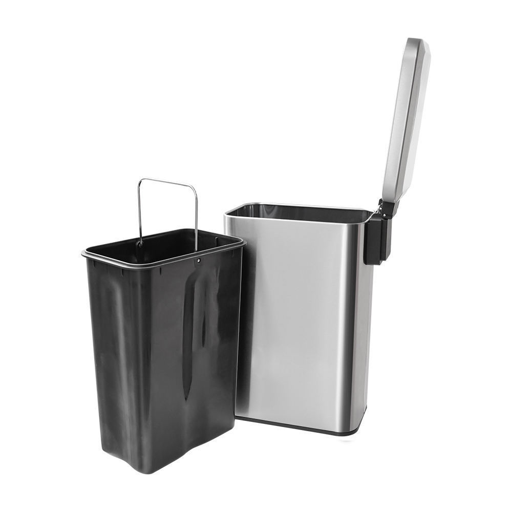 Metal Floor Standing Stainless Steel Trash Bin 6L 10L 15L 18L Bin Stainless Steel Foot Operated Pedal Small Trash Can Dust Bin