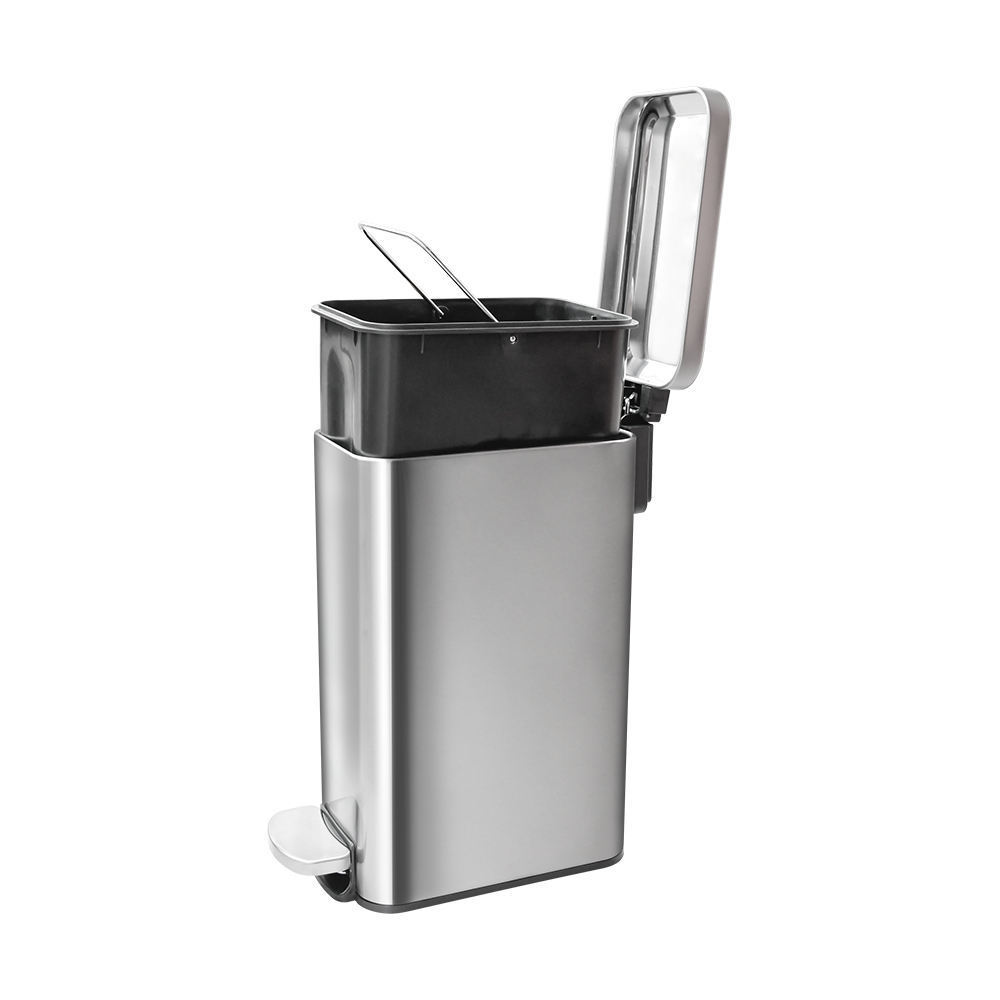 Metal Floor Standing Stainless Steel Trash Bin 6L 10L 15L 18L Bin Stainless Steel Foot Operated Pedal Small Trash Can Dust Bin