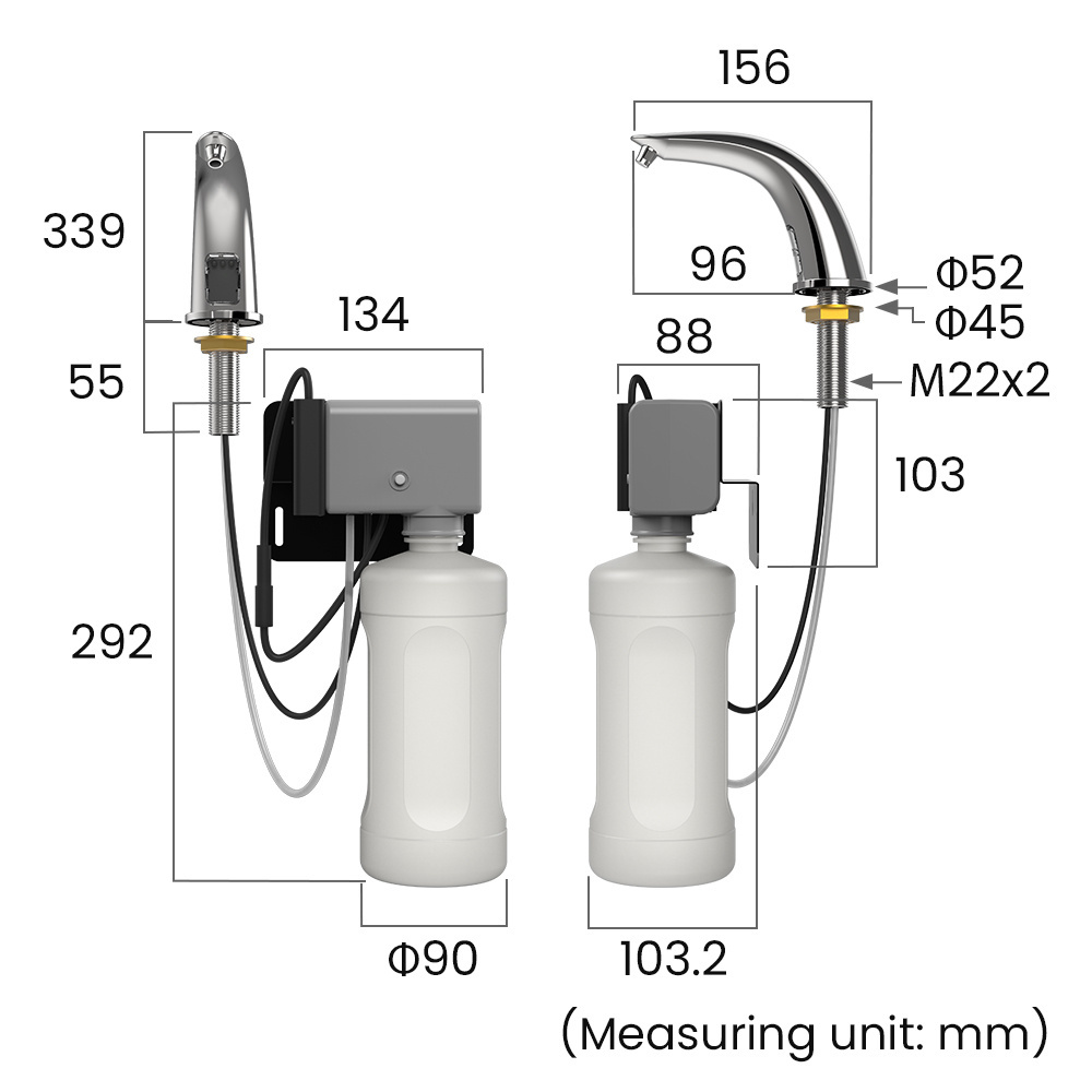 Touchless kitchen faucet soap dispensers automatic sensor 1000ml refillable bottle faucet & soap dispenser